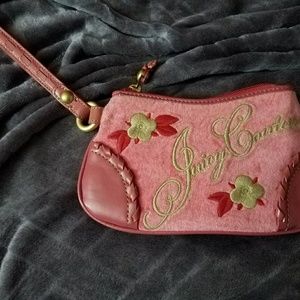 Juicy Couture pink velvet wristlet
